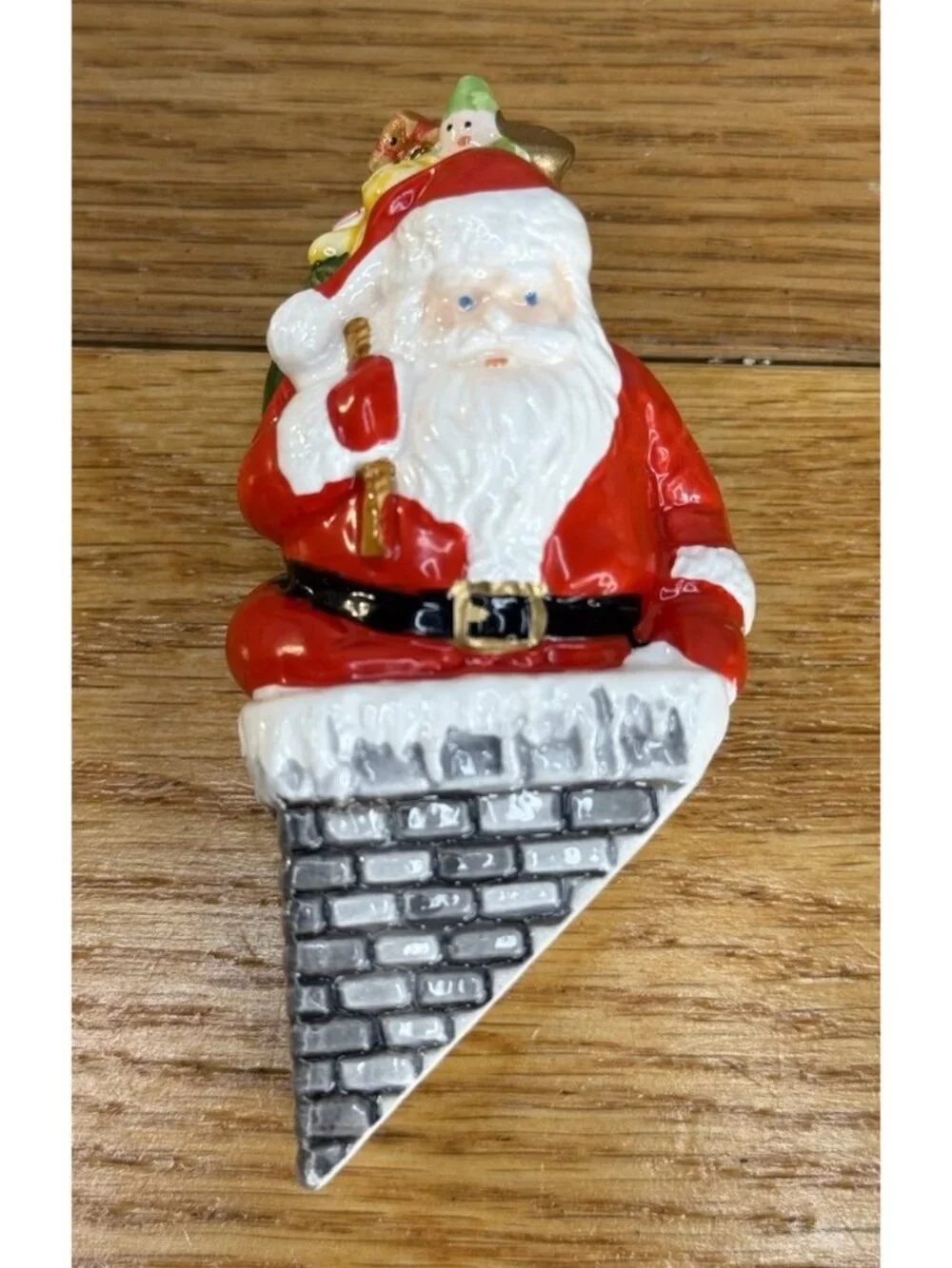 Dept 56 Down The Chimney He Goes Santa Claus Figurine Snow Village 5158-6